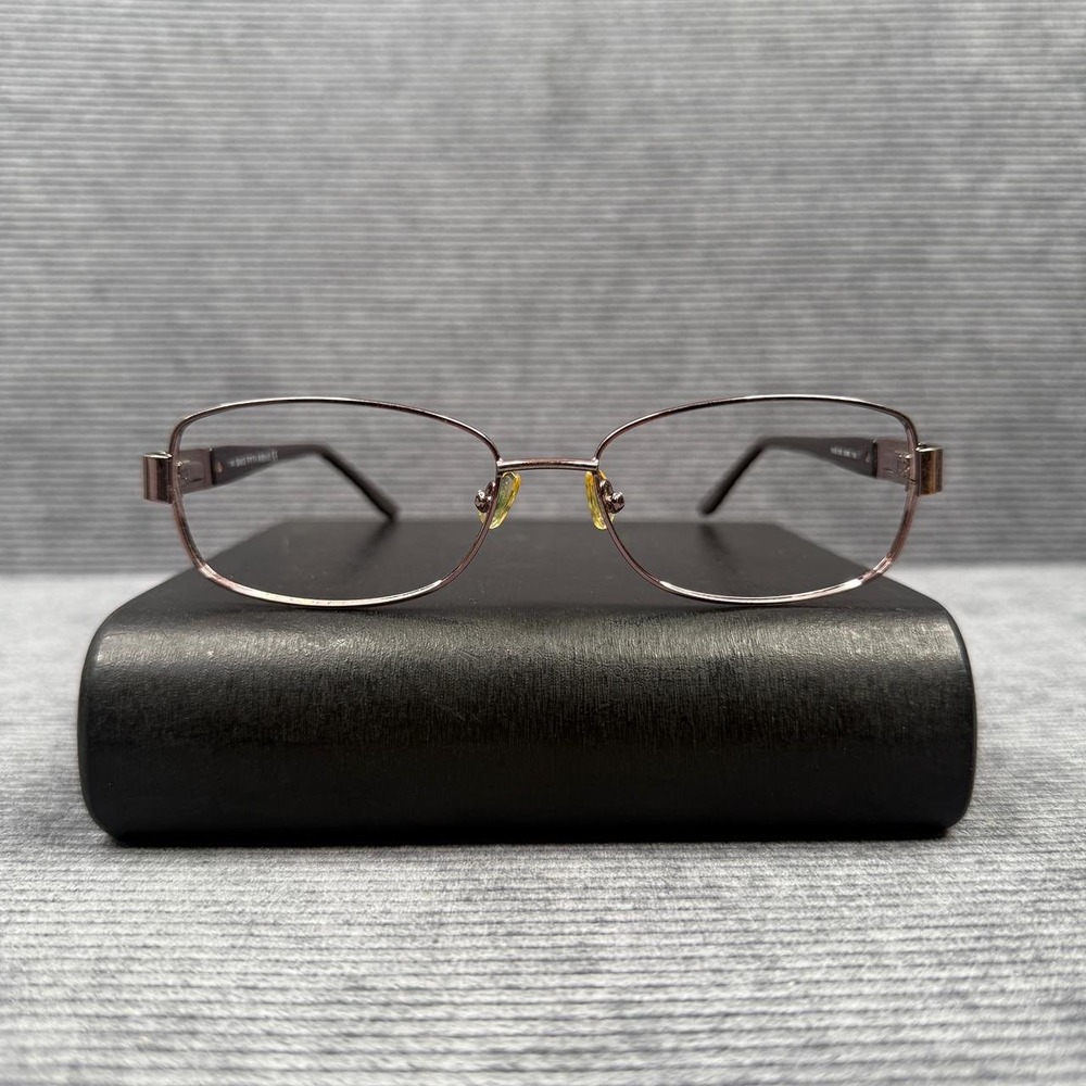 Saks Fifth Avenue 303 0S8R Burgundy Metal Eyeglass‎ Frames Rhinestone 55-16-135